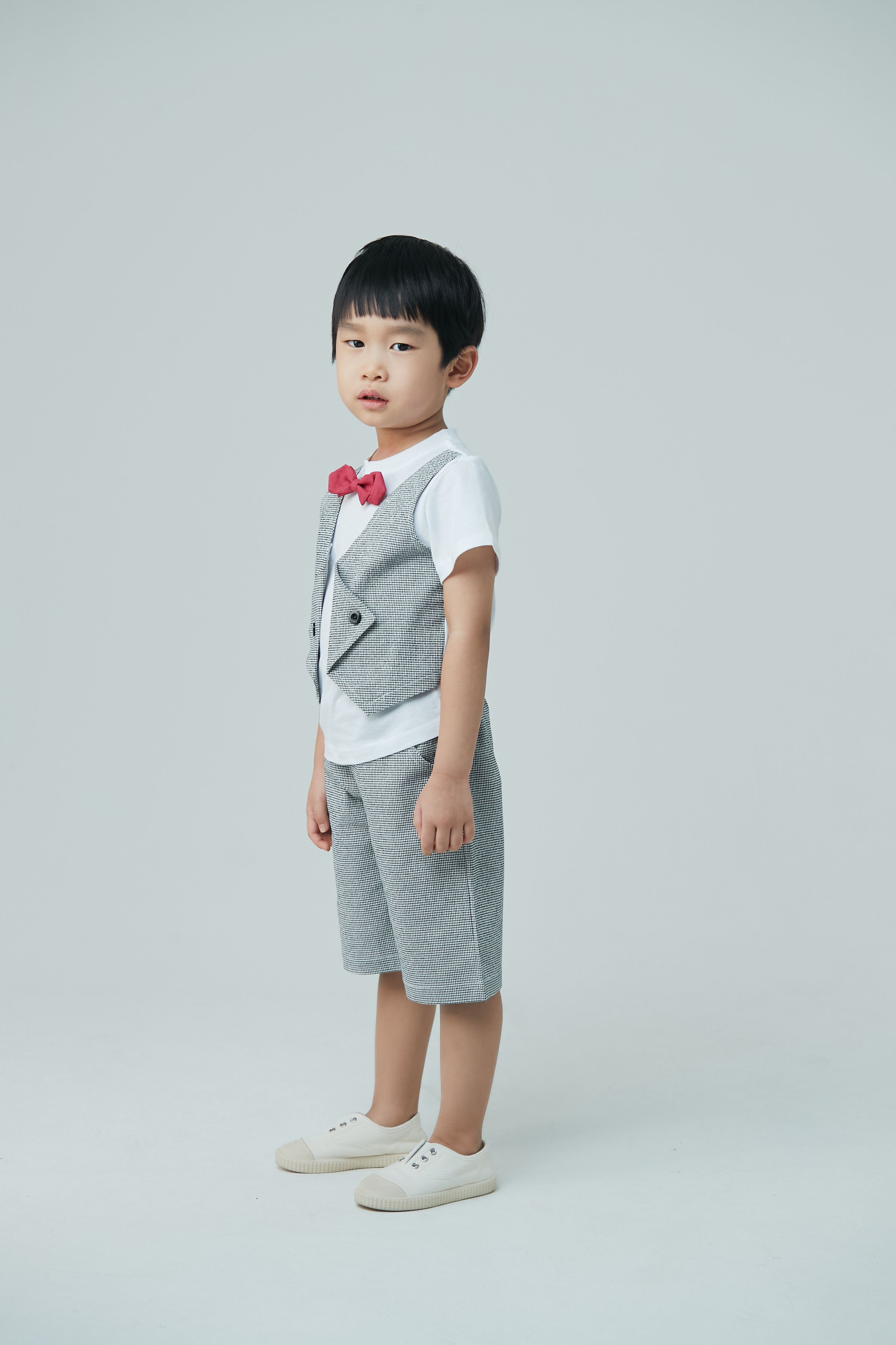 韓國 Coco Bang - 假兩件小紳士套裝-灰