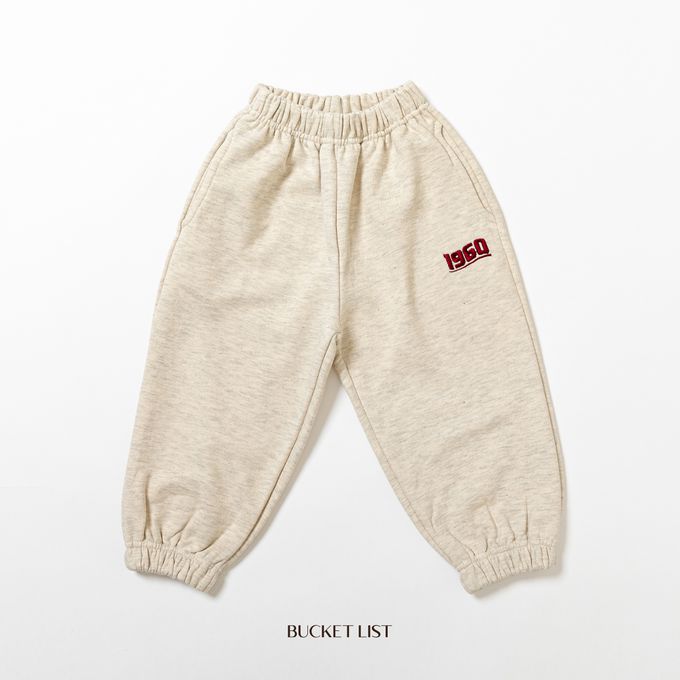 韓國 BUCKET LIST - 鬆緊腰1960休閒縮口長褲-燕麥