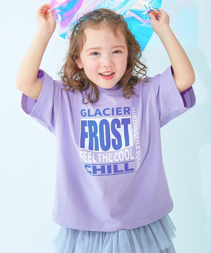 日本 devirock - 涼感速乾網眼 廓形短袖T恤-背後潑墨-藍