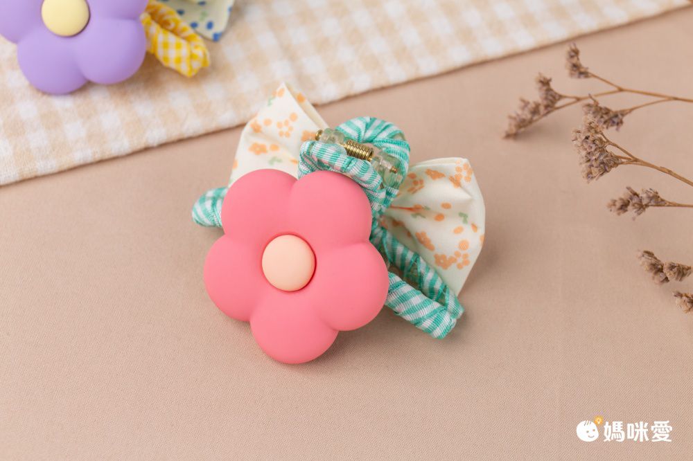 田園風碎花花朵爪夾-紫色花朵