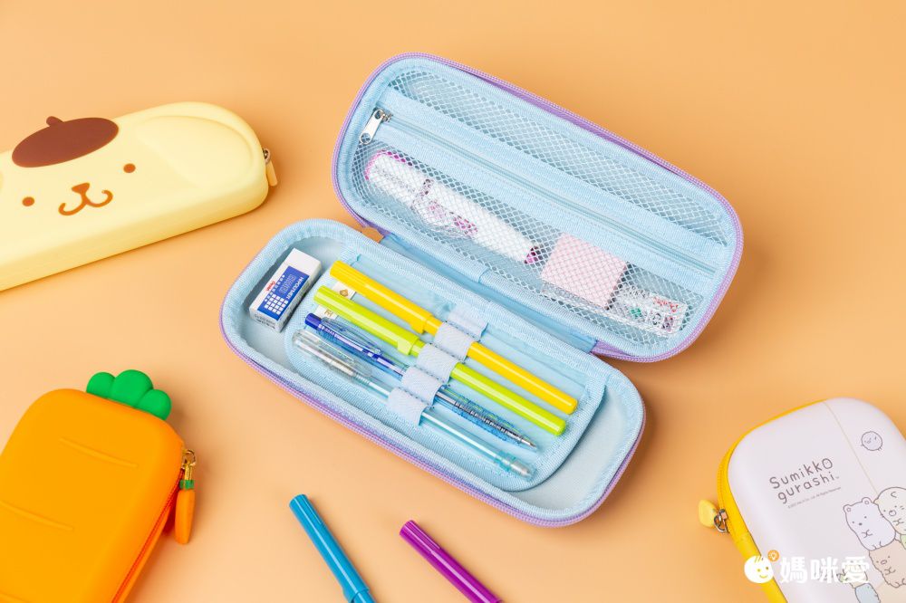 立體防水減壓鉛筆盒-卡通人物-角落生物白熊-粉色 (23.7x11.7x7.7cm)
