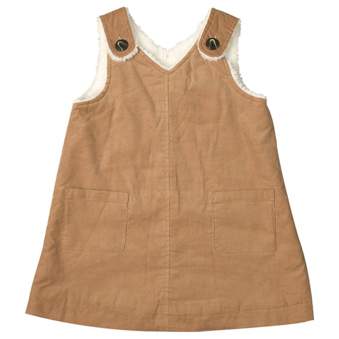 akachan honpo - 背心裙-內裡刷毛-淺卡其色