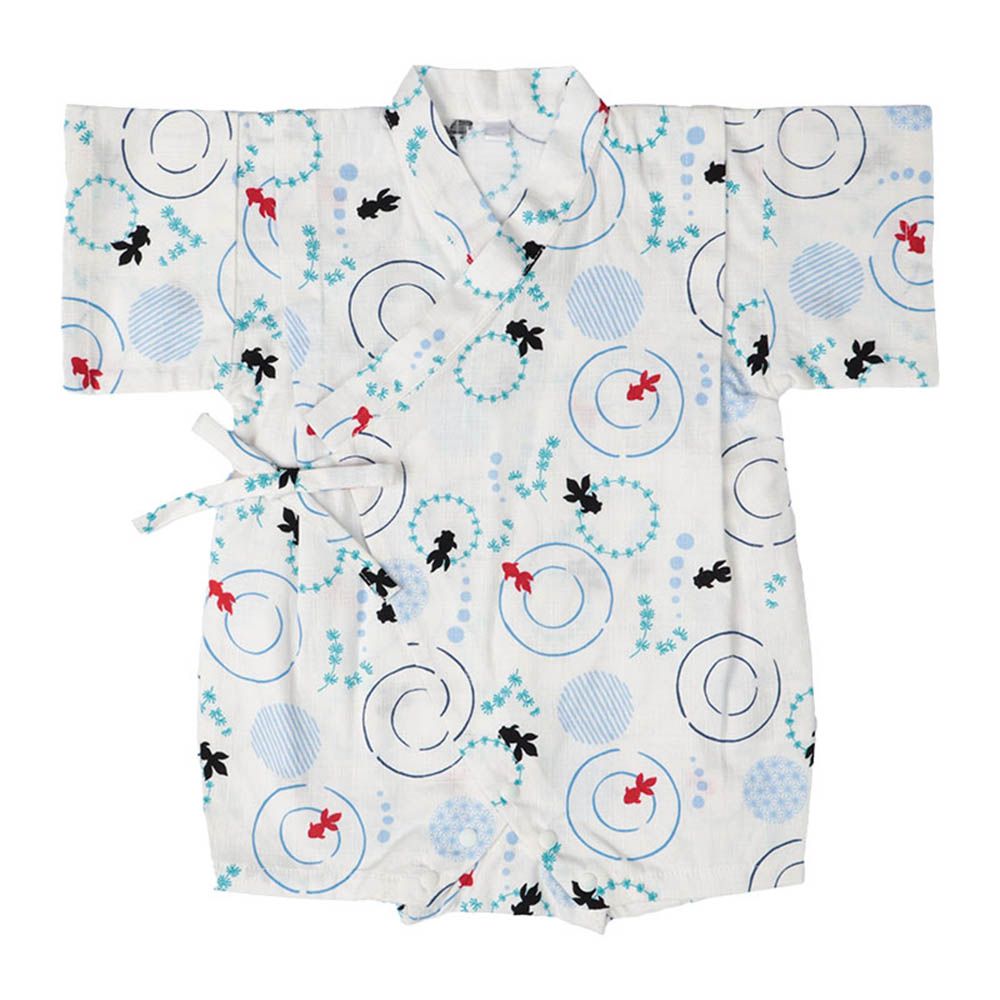 甚平包屁衣-金魚-米白色