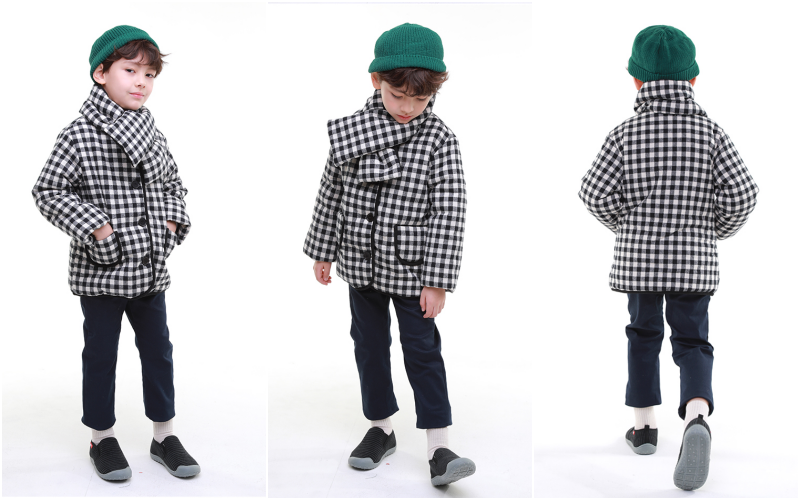 韓國 OZKIZ - (剩14cm)絨布超防滑兒童休閒鞋/室內鞋-黑