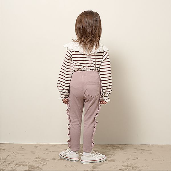 日本 Lycee mine - Anywhere系列 側面荷葉邊9分褲-水藍