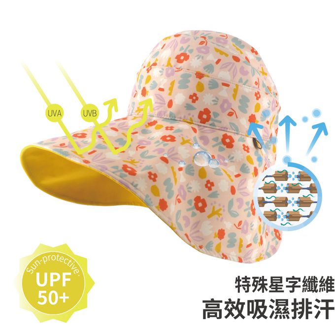 貝柔 Peilou - UPF50+透氣遮陽2用空心帽-鬱金香(成人) (Free Size)