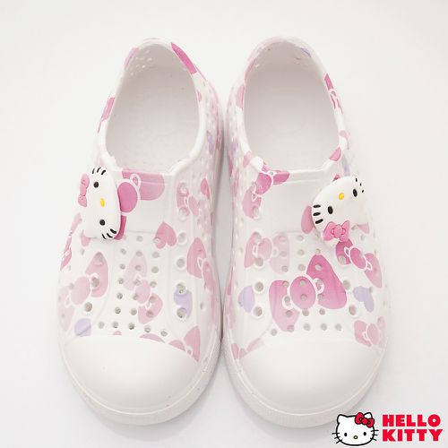 HELLO KITTY-印花洞洞休閒便鞋-823627白(中小童段)-休閒鞋-白
