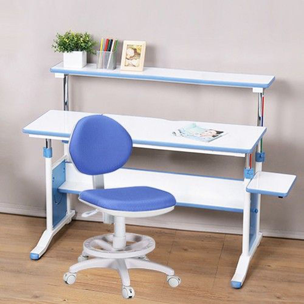 創意小天才 - 第五代兒童專用120cm調節桌二件組(桌+素養家椅)/兒童書桌椅-活力藍