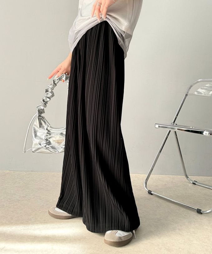 日本 Classical Elf - 羅紋長腿線條感率性寬褲-(下襬抽繩)-淺灰杏