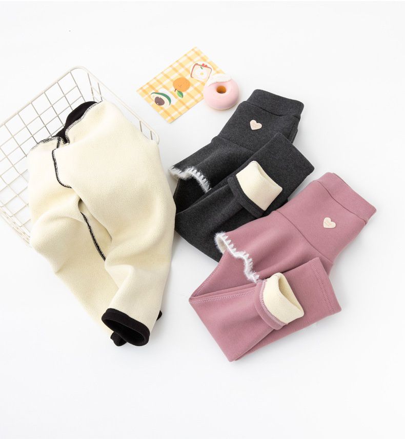 FANMOU - 加絨加厚保暖內搭褲裙-小小愛心-黑色