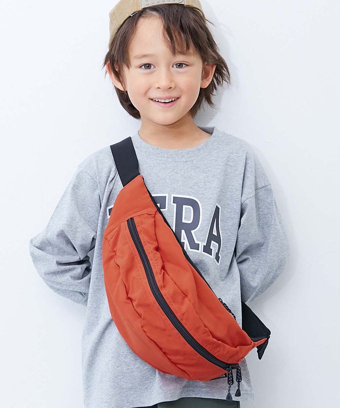 日本 devirock - 飽和色大容量側揹腰包(親子通用)-寶石紅 (約17x43x11cm)