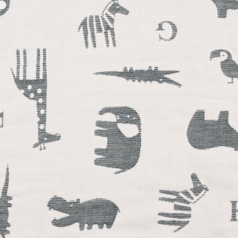 akachan honpo - 6層棉紗被 附固定夾-動物-黑色 (70×85cm)