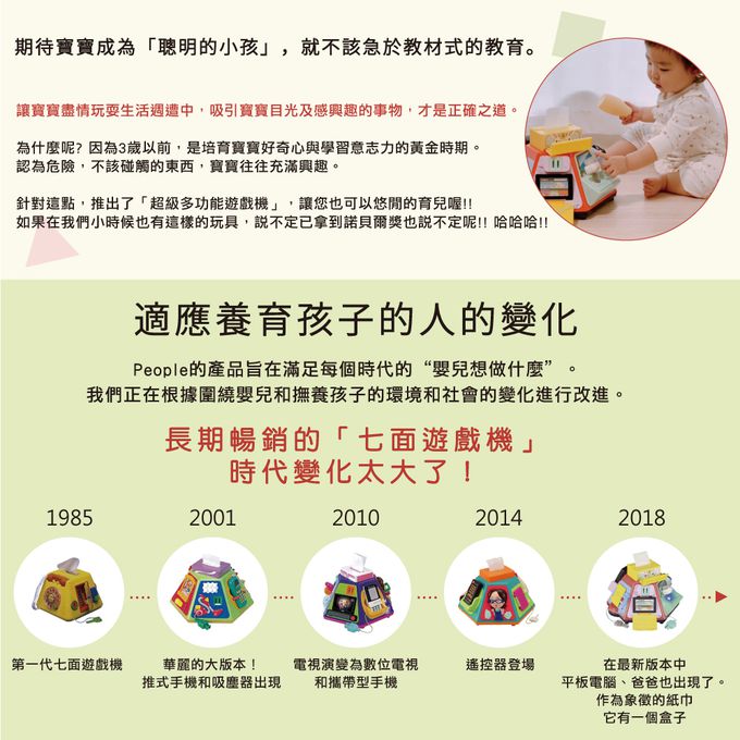 日本 People - 超級多功能七面遊戲機(中文&日語版)(8個月~)