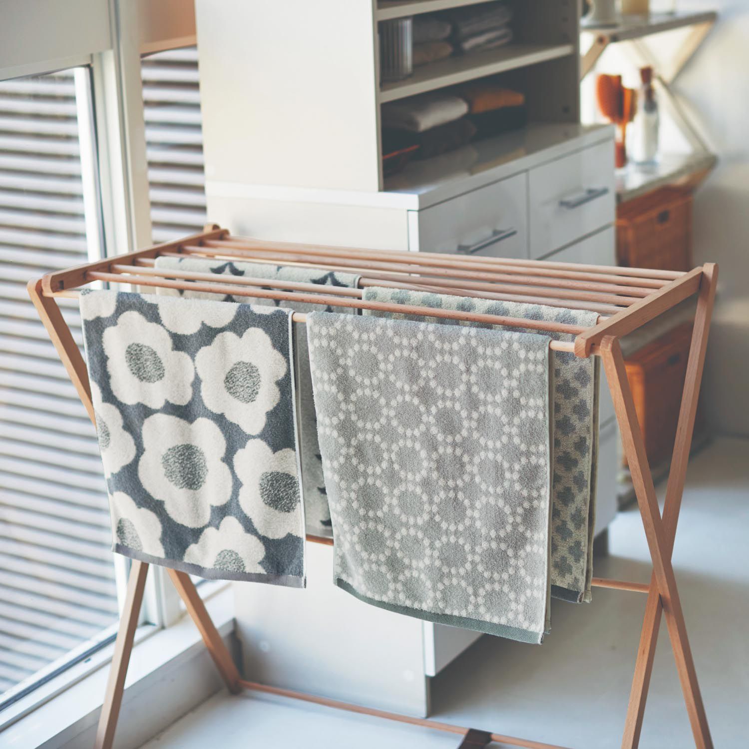 日本千趣會 - 北歐風圖騰純棉長毛巾四入組-灰色系 (34x80cm)