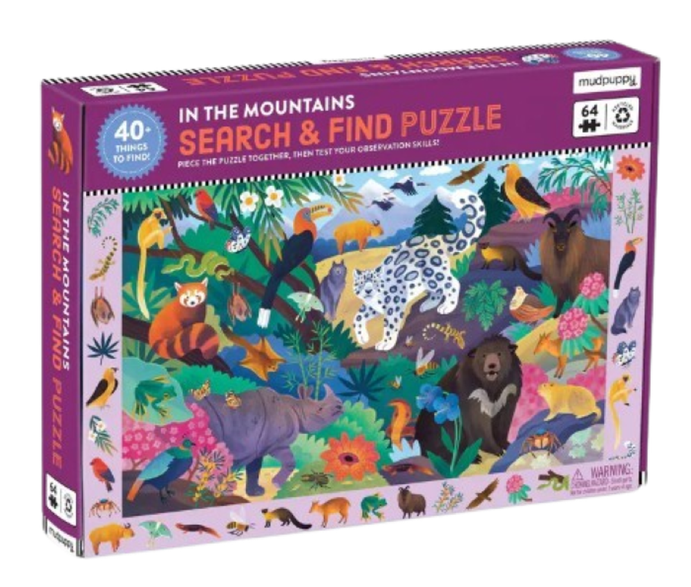 尋找拼圖-山林動物64片 (34x24x5.3)