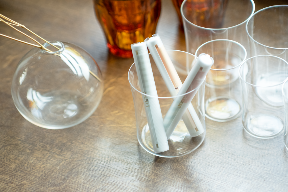 日本文具 Kanmido - LITTRO 便攜筆式口紅便利貼-文青線條-灰