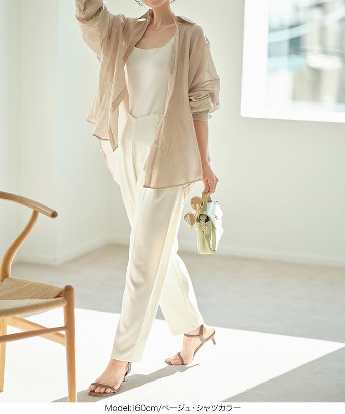 日本 Kobe Lettuce - 自然感輕盈穿搭立領寬版襯衫-白