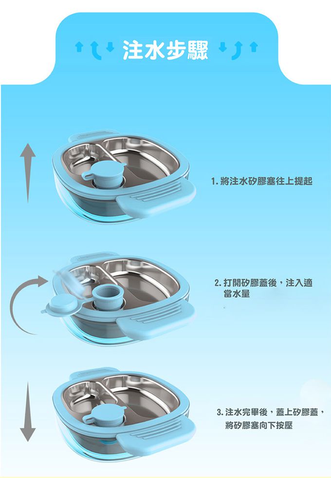 英國 BERZ - 注水保溫餐盤-藍色