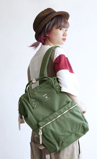 日本 Anello - 日本大開口牛津布後背包經典升級款-Regular大尺寸-DOR暗橘