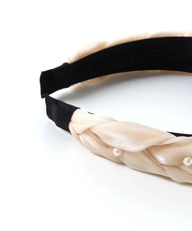 日本 apres les cours - 公主薄紗珍珠編織髮箍-象牙白