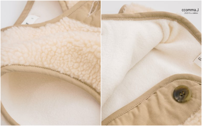 韓國 ccomma. J - 搖粒絨百搭背心-米