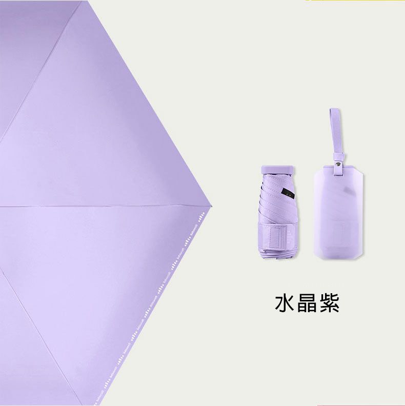 Beneunder - 六折迷你扁傘(附時尚手拿包)-高級灰