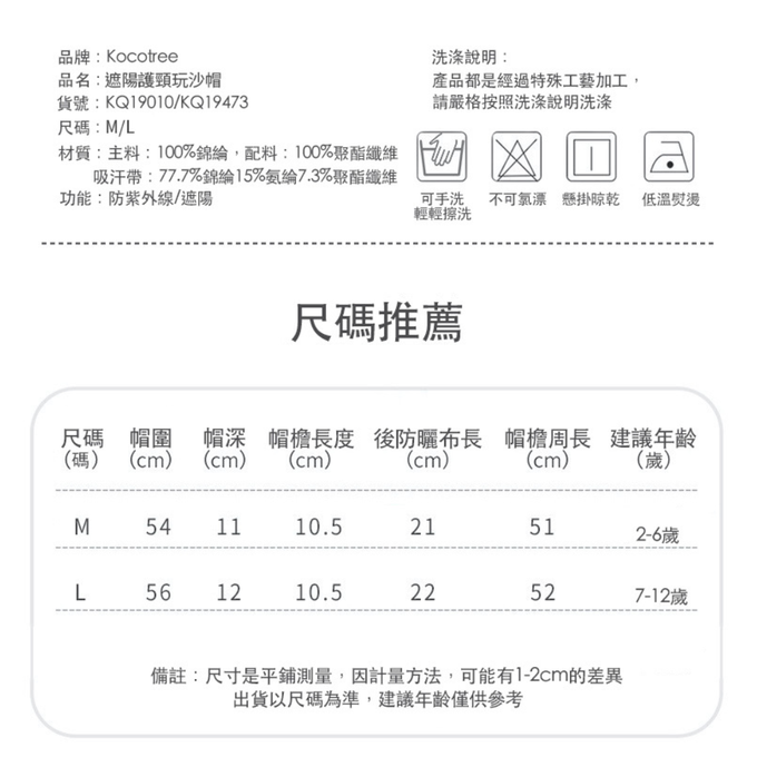 LOHOY - Kocotree兒童防曬帽 遮陽帽 沙灘帽 兒童漁夫帽 防紫外線-紅藍鯊魚
