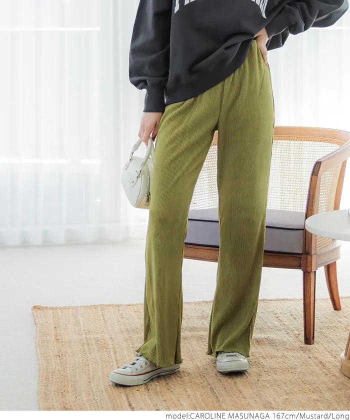 日本 COCA - 秋冬款燈芯絨百搭寬褲-酒紅