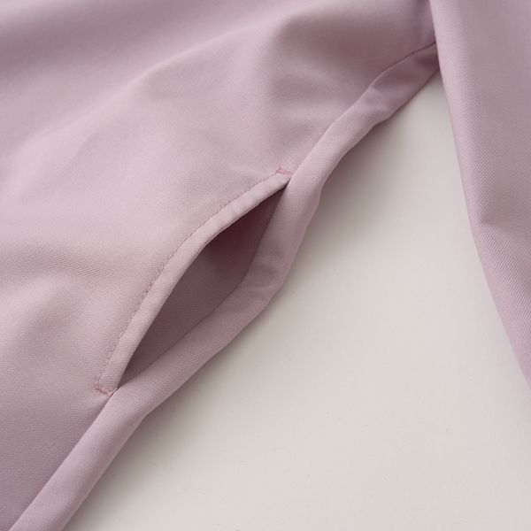 日本 Lycee mine - 薄紗領光澤面料長袖洋裝-粉紅