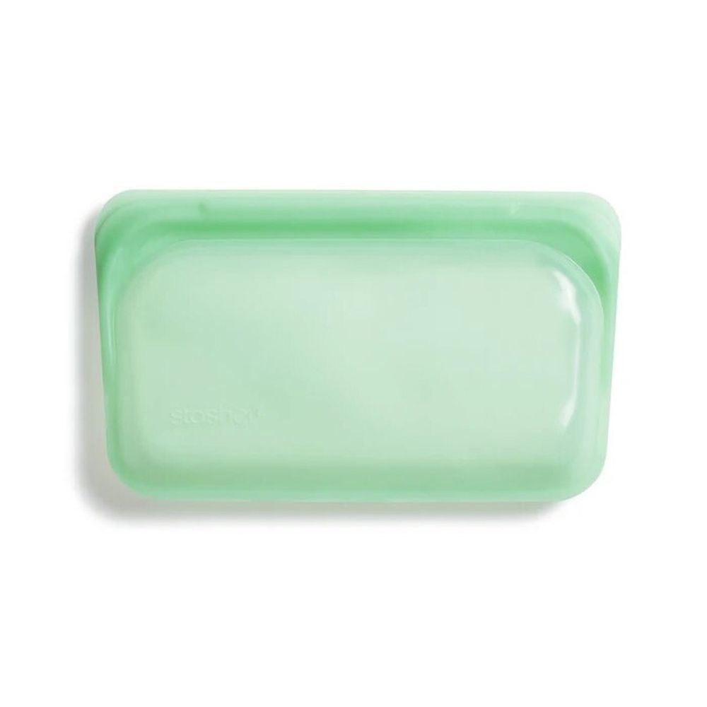 美國 Stasher - 食品級白金矽膠密封食物袋-Snack長型-薄荷綠 (293ml)