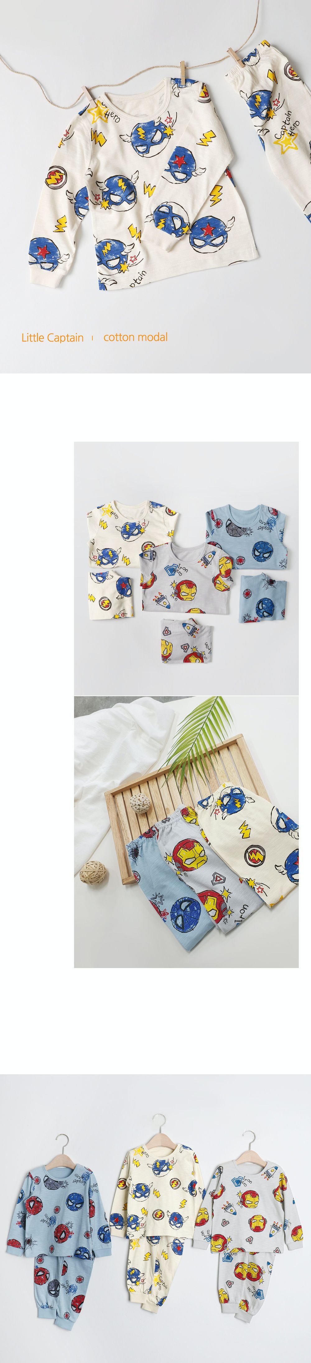 韓國 Mellisse - 韓製莫代爾透氣長袖家居服-英雄隊長