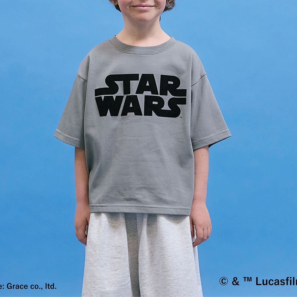限量星際聯名 防污速乾印花短袖上衣-STAR WARS-淺灰綠