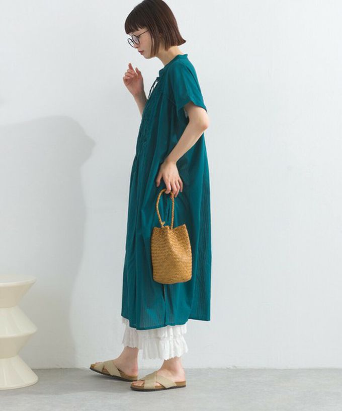 日本 Lupilien - 100%印度棉 細緻鏤空蝴蝶結短袖洋裝-黑