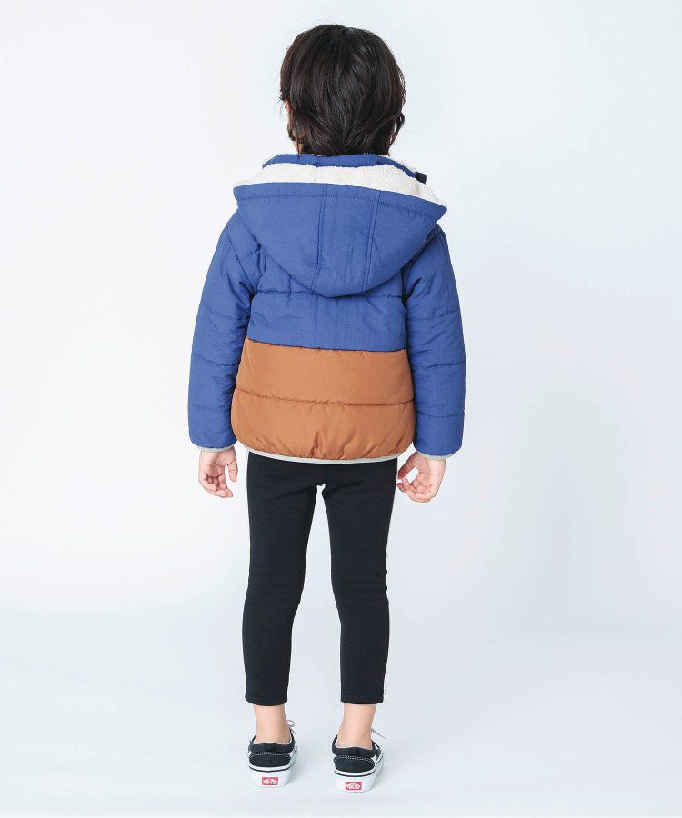 日本 BREEZE - 2WAY極暖裏絨保暖鋪棉外套-卡其x咖啡