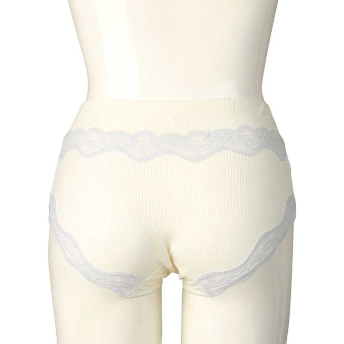 akachan honpo - 腹部交叉設計內褲-羅紋-米白色