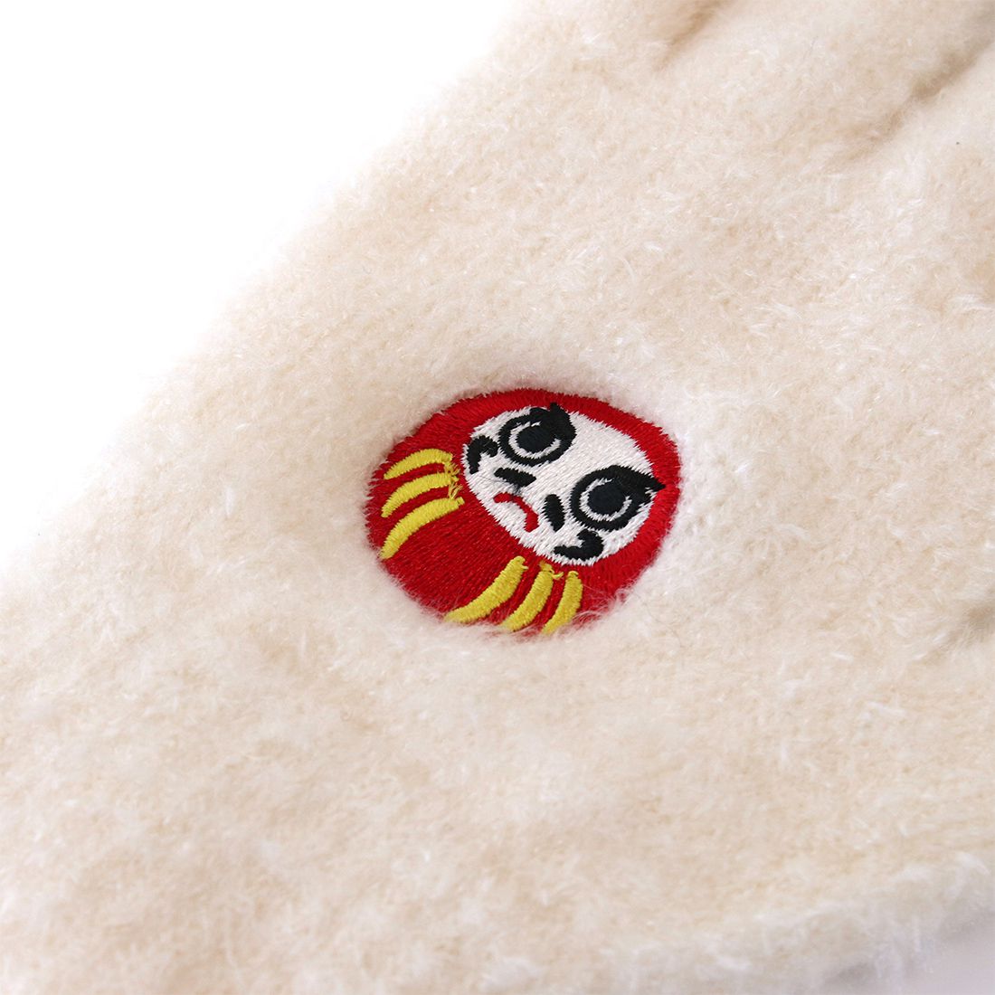 日本 TOMO - 大人可觸控短絨保暖手套-不倒翁-淺米