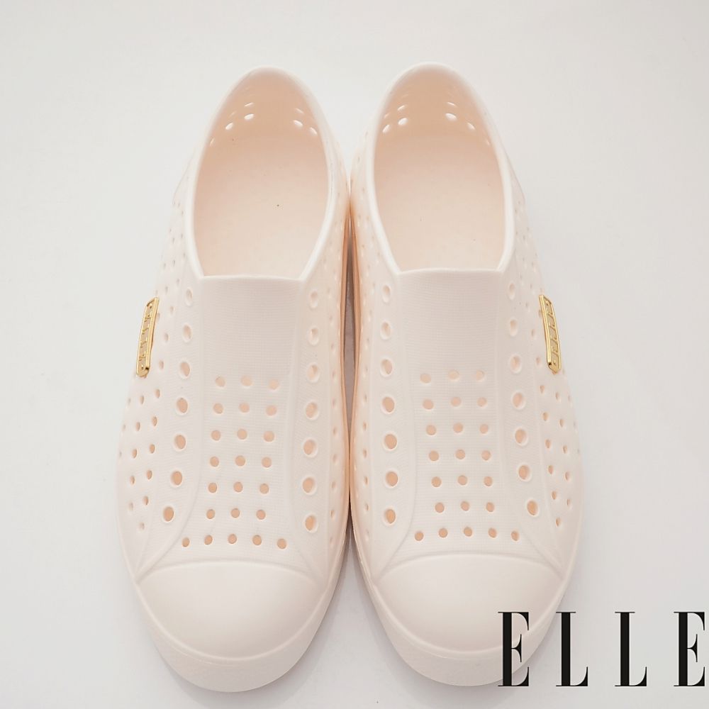 ELLE - 台灣製洞洞輕便鞋(中大童段)-休閒鞋-白