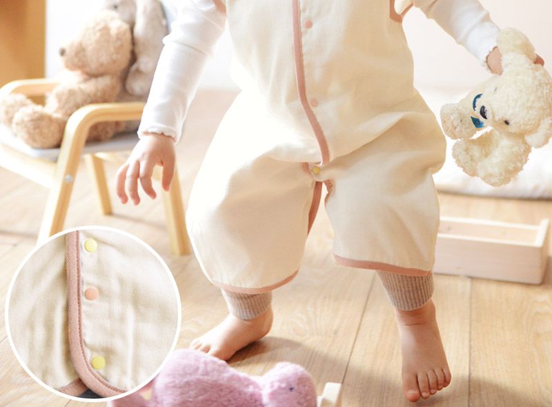 日本 kukka ja puu - 日本製 三重紗防踢被/背心-小樹刺繡-鐵灰x灰邊