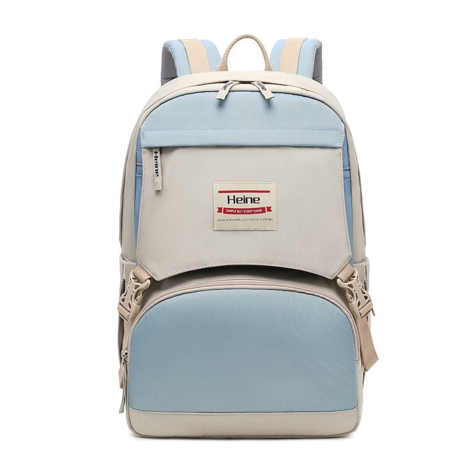 Heine 海恩 - Heine 海恩 WIN-256 撞色尼龍後背包 流行後背包 女包 媽媽包-象牙淺藍