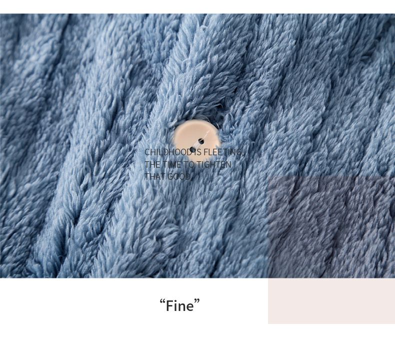 法蘭絨兒童造型長袖睡衣-太空人+星球-藍色