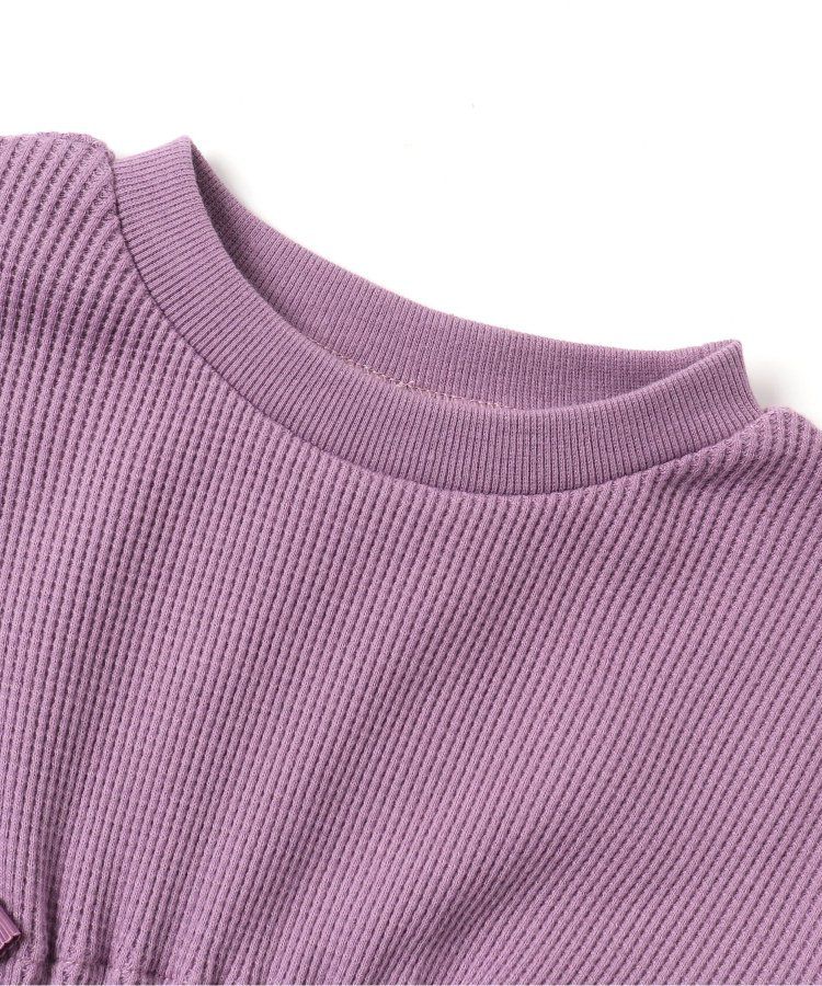 日本 apres les cours - 甜美華夫格長袖洋裝-緞帶裝飾-薄荷綠