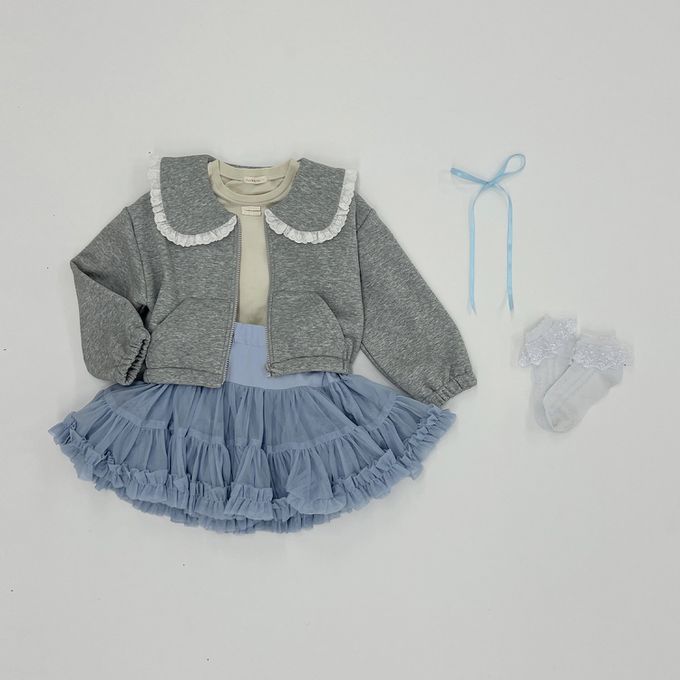 日本 Lycee mine - 高級蕾絲 夢幻蓬蓬短裙(含安全褲)-藍