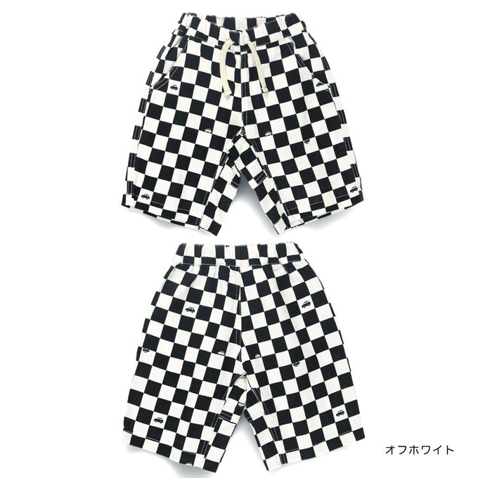 日本 BRANSHES - 純棉粗織透氣印花短褲-花朵-灰