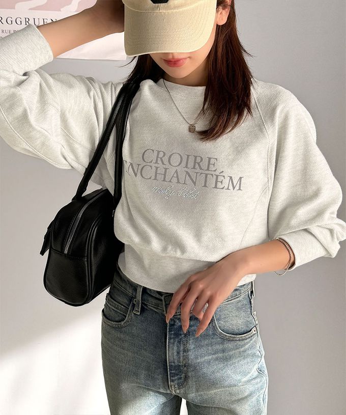 日本 Classical Elf - mily bilet 低調水鑽字母束腰短版上衣-藍