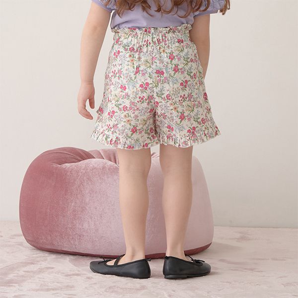 日本 Lycee mine - 可愛滿點荷葉摺邊短褲-格紋-草綠