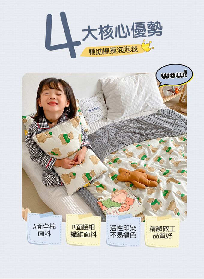 JoyNa - 加厚款-多功能蓋毯 兒童棉被 保暖被-狂野大陸-加厚款 (110*140cm)