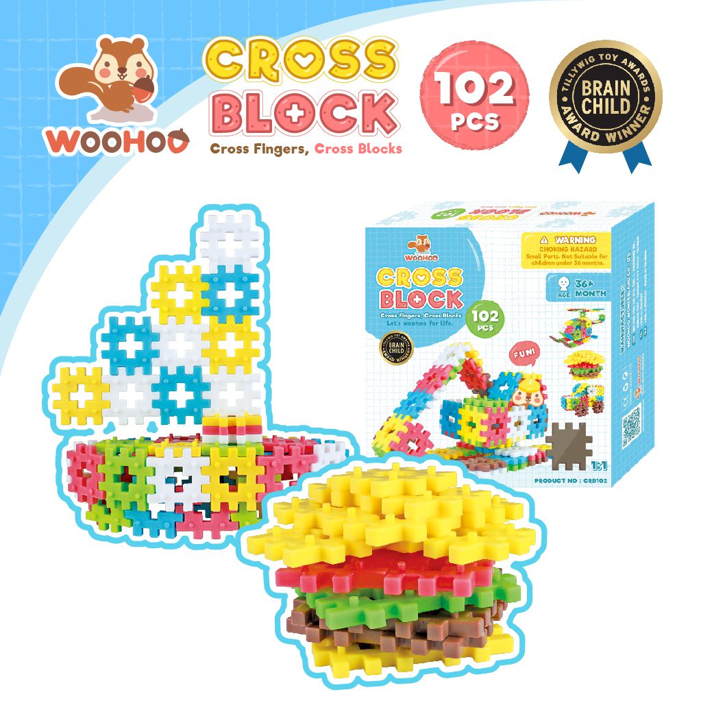 WOOHOO - CROSS BLOCK 心心積木 - 102pcs 【贈束口袋1入】