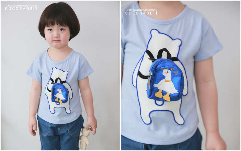 韓國 Coco rabbit - 北極熊包包T-萊姆黃