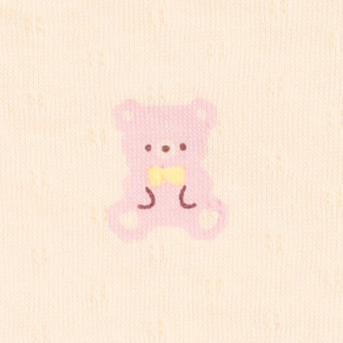 akachan honpo - 長袖圓領上衣2件組-蓬鬆棉 小熊&杯子蛋糕-粉紅色