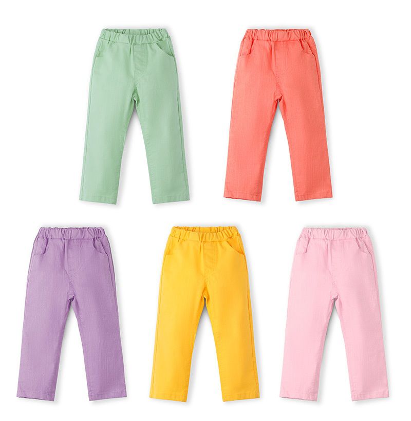 韓國 OZKIZ - 糖果色鬆緊褲腰頭彈力褲-櫻花粉